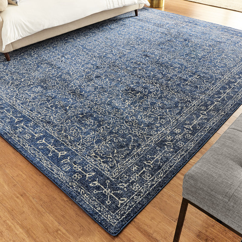Mercury Row Utterback Dark Blue Area Rug Reviews Wayfair Utterback Dark Blue Area Rug