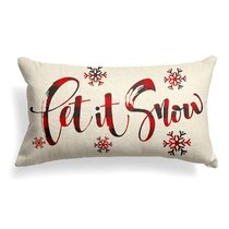 Let It Snow belle Flocons De Neige Joyeux Noël Cadeaux lin Throw Pillow casi 2O4