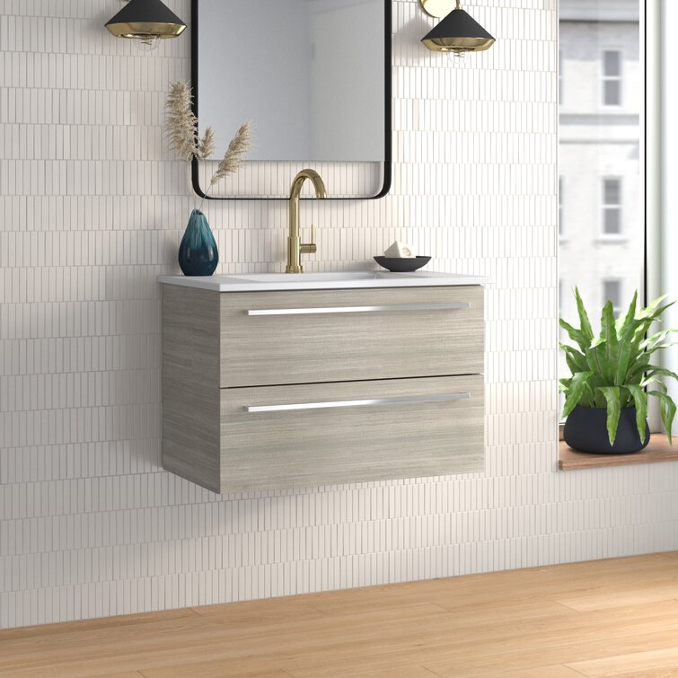 Akron 30" Wall-Mounted Single Bathroom Vanity Set