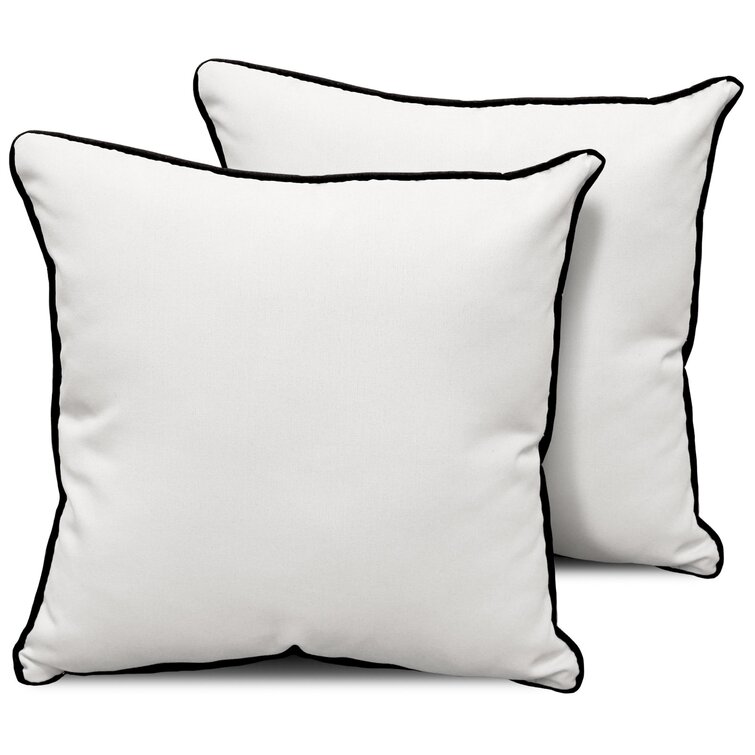 TK Classics Square Outdoor Throw Pillows Grey Set of 2