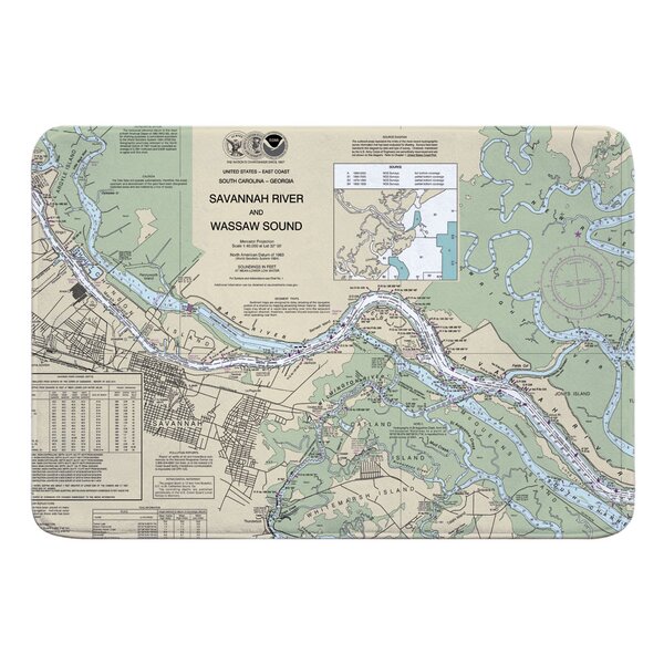 Breakwater Bay Nautical Chart Savannah GA Bath Rug Wayfair