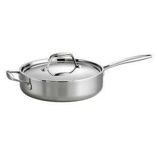 GASTRO Premium Shallow Casserole Pot and Lid Stainless Steel Saute Pan Induction 