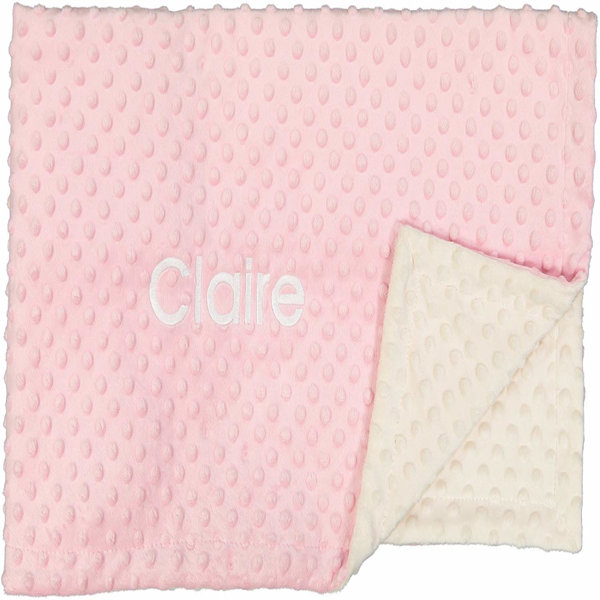 pink personalised baby blanket