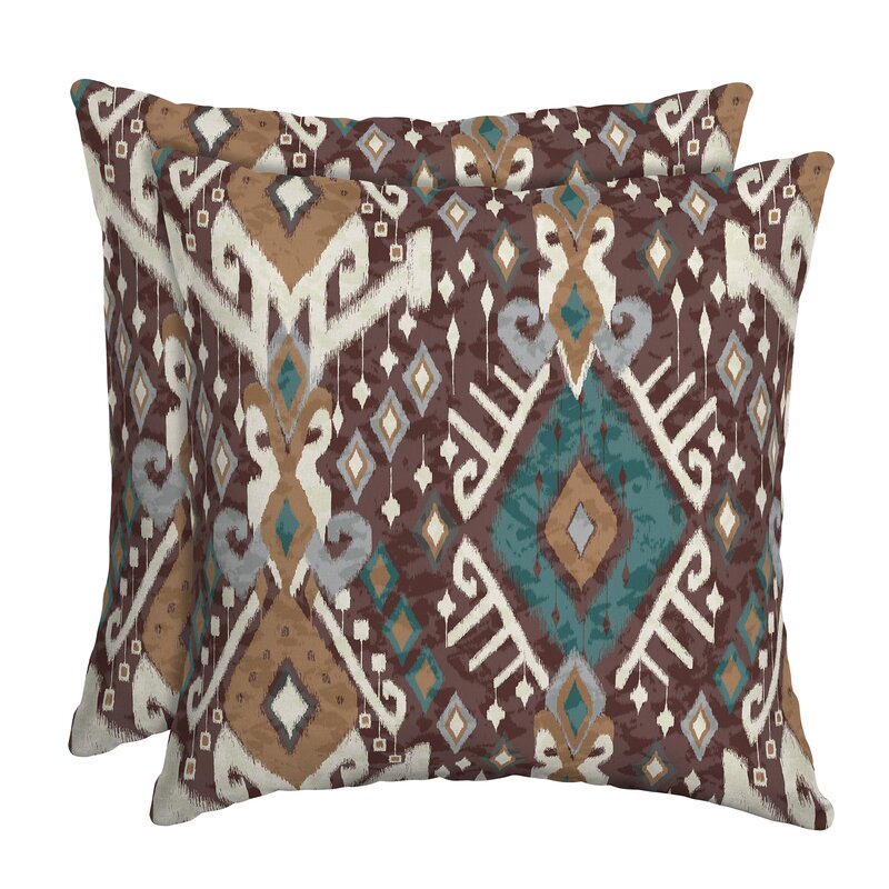 turquoise and brown throw pillows