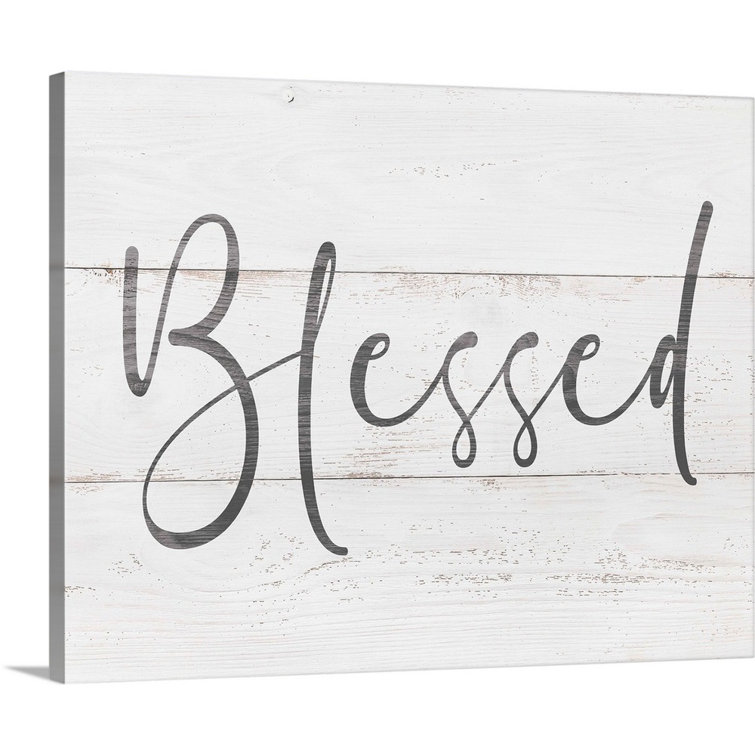 gracie oaks family quotes blessed white print on canvas reviews wayfair