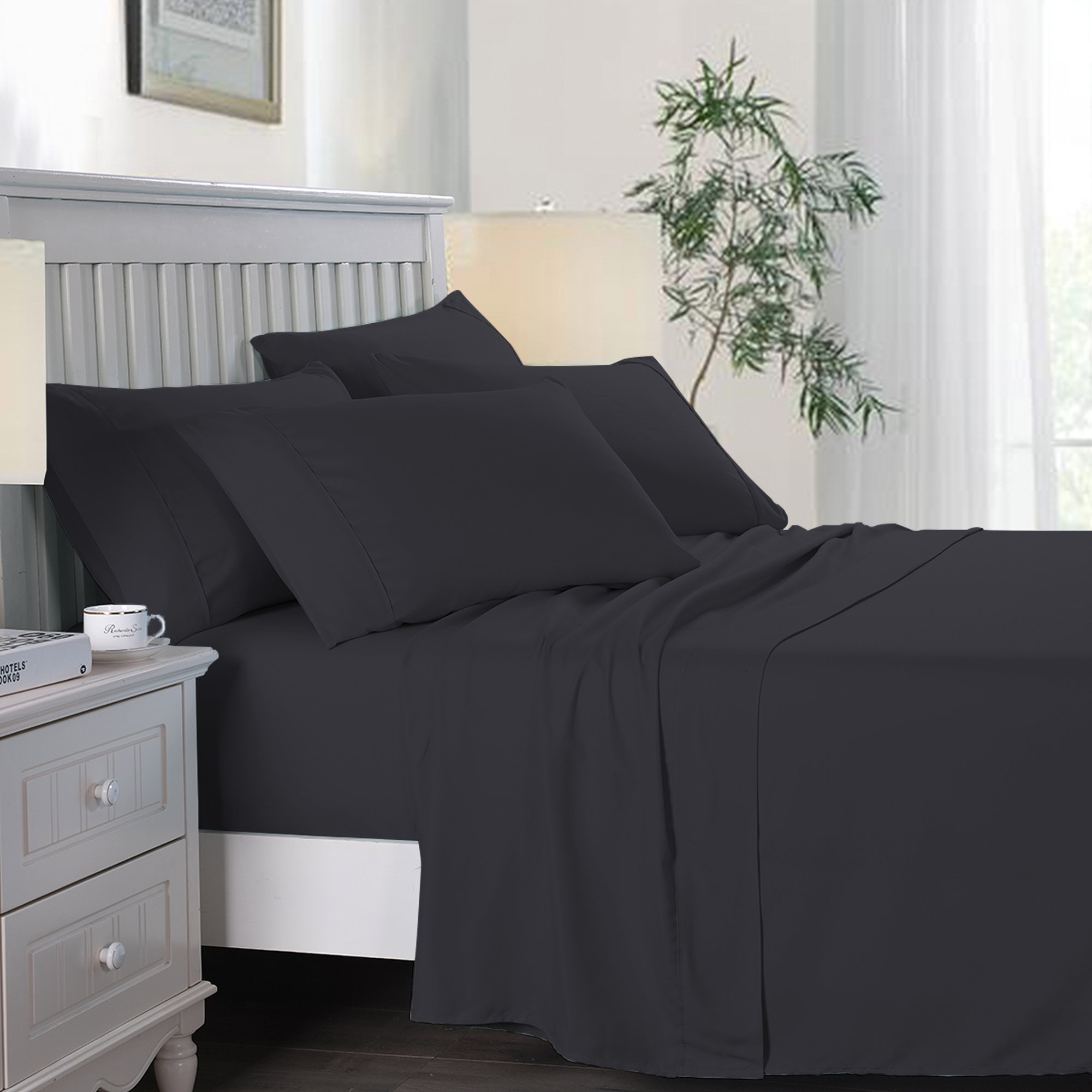 6 PCS Soft Brushed Microfiber Bed Sheet 