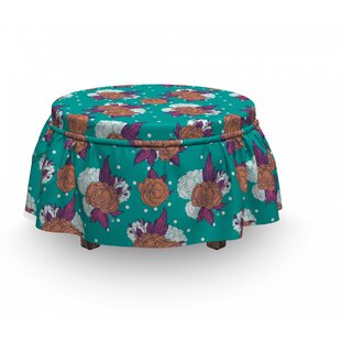 Peony Bouquet Celebration Ottoman Slipcover (Set Of 2) By East Urban Home