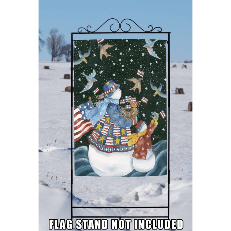 28"x40" Details about   Stars and Stripes USA Snowman Standard House Flag by Toland #2372 