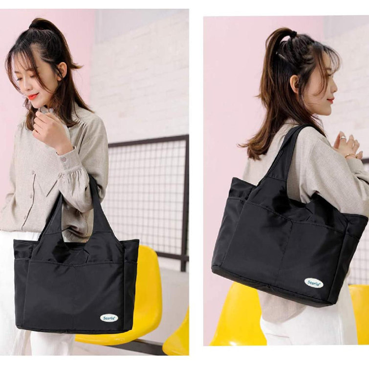 handbag with side pockets