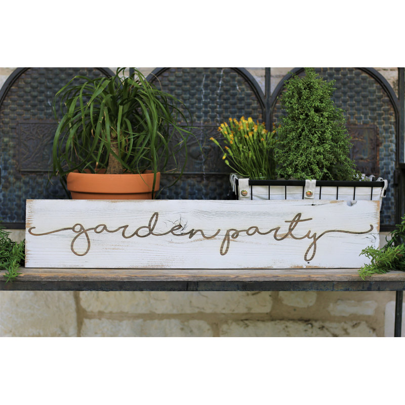 Gracie Oaks Garden Party Sign Wall Decor Wayfair 3d simulation flower wood grain plastic wall flower frame artificial plant wall decor. wayfair