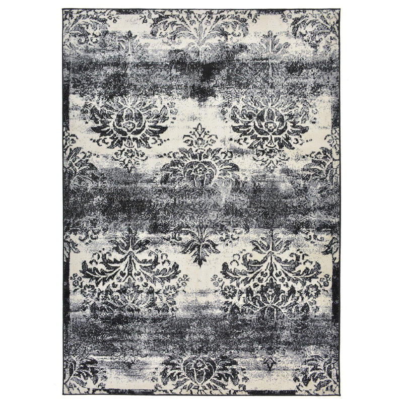 House Of Hampton Studio Collection Vintage French Damask Design Contemporary Modern Area Rug Rugs 3 Different Colour Options Damask Ivory Grey 5 X 7 Wayfair Ca
