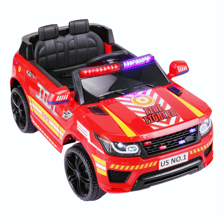 Electric 6V Kid Ride on Toy Car w/ RC Horn Music LED Light Wheel Suspension Red 