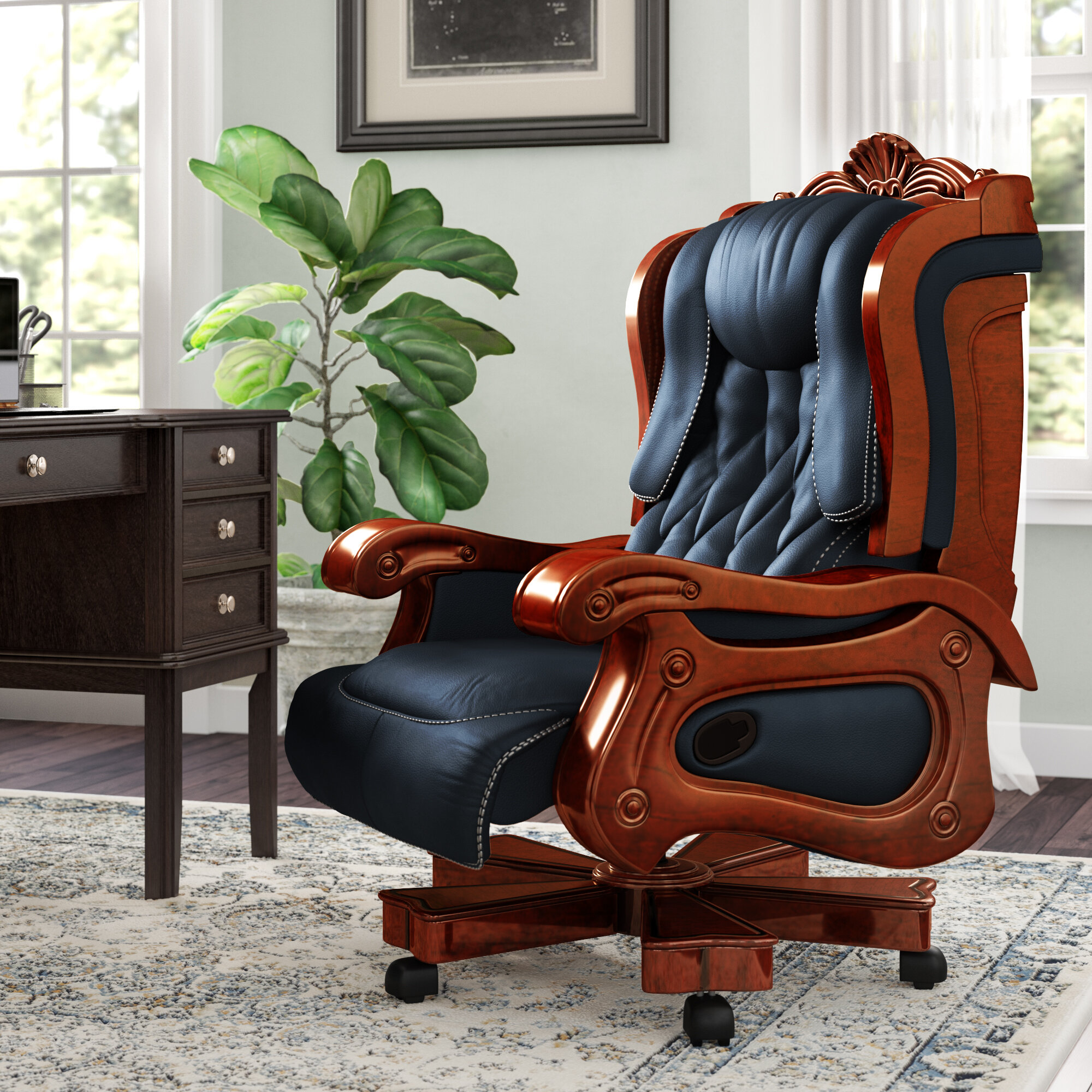 Pennexecutivechairs Timko Genuine Leather Executive Chair Reviews Wayfair