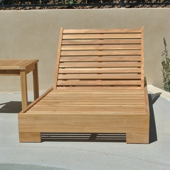 Willow Creek Designs Pacific Reclining Teak Sun Lounger Set With Cushion And Table Wayfair Ca