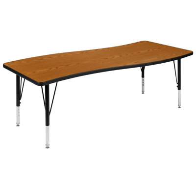 Goddard  86" Oval Wave Flexible Thermal Laminate Activity Table Set with Height Adjustable Legs (Incomplete, Top Only)