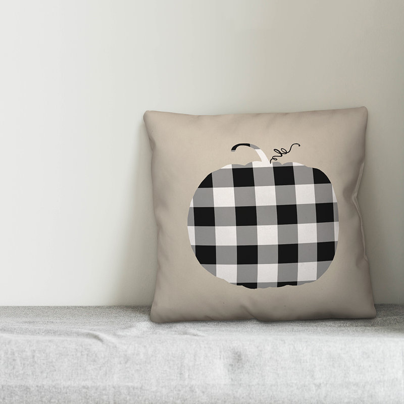 buffalo check pumpkin pillow