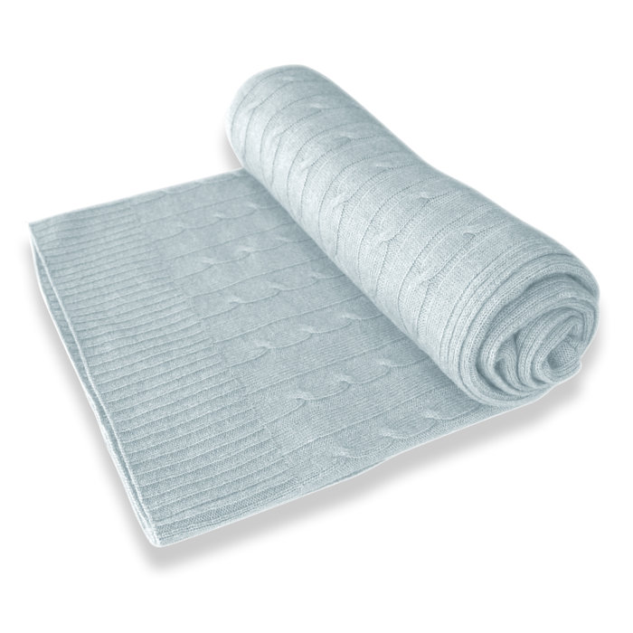 Cable Knit Cashmere Throw Blanket Cable Knit Cashmere Throw Blanket