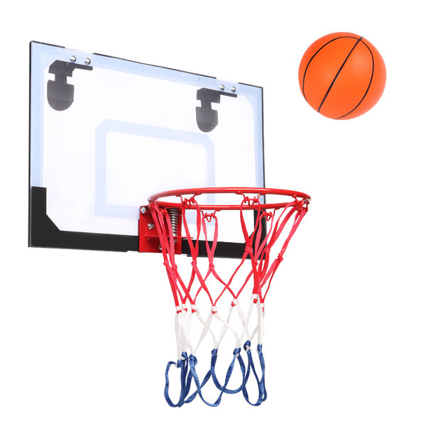 18 Professional Wall Mounted Indoor Basketball Hoop Ring and Backboard including Net Brick Wall