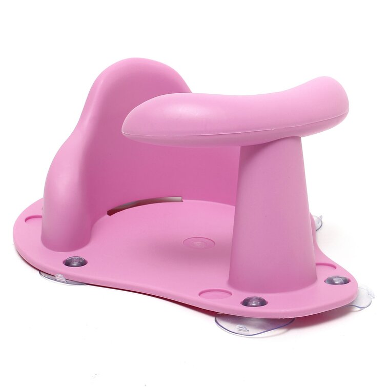 Pink KIGNSO Baby Bath Tub Ring Seat Infant Child Toddler Kids Anti Slip Chair 