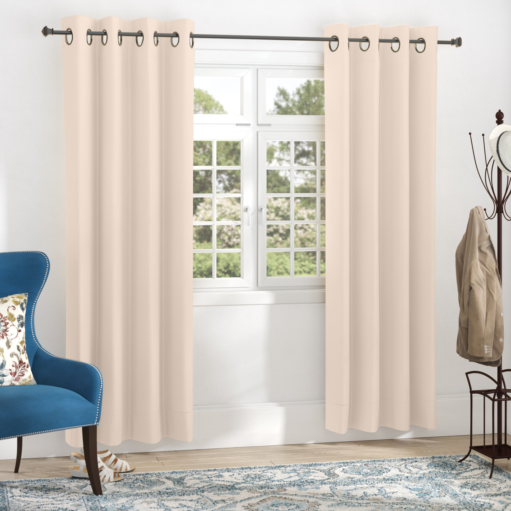 Alcott Hill Schaeffer Solid Blackout Thermal Grommet 2 Curtains