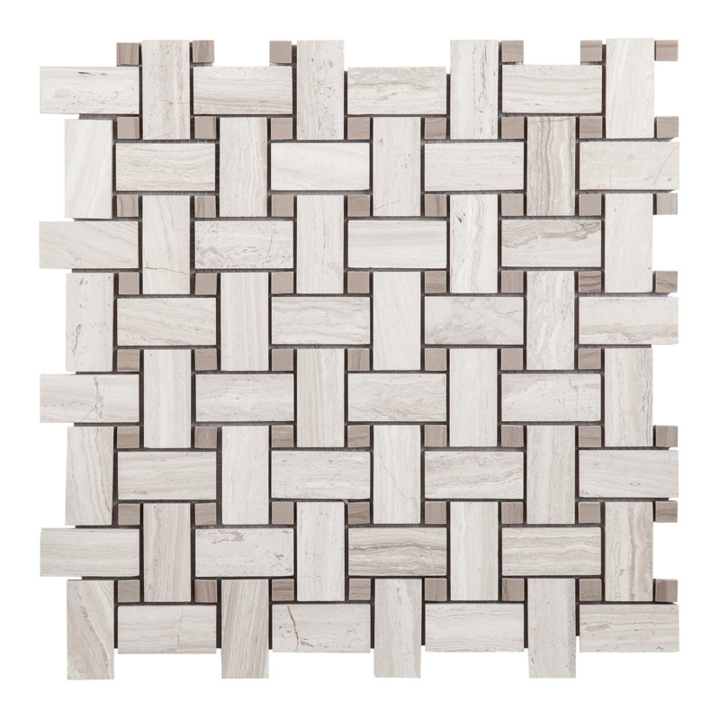 Decqo White Wood Grain Grey 2 X 1 Basket Weave Decqo White Wood Grain Grey