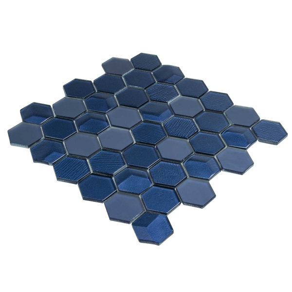 Retro Hexagon Tile Blue Wayfair