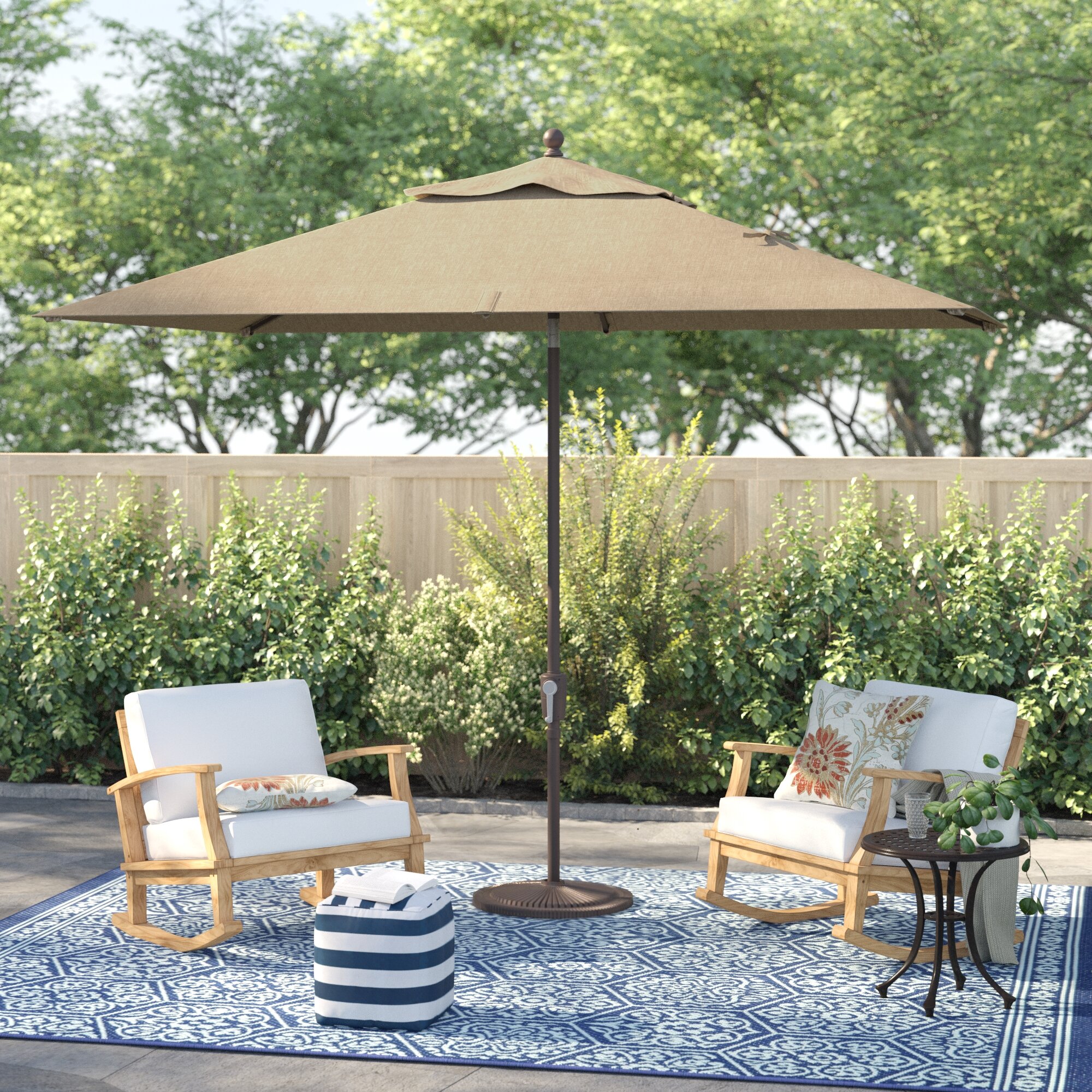 Sol 72 Outdoor Launceston 6 5 X 10 Rectangular Market Umbrella Reviews Wayfair