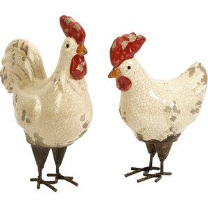 Tignor 2 Piece Rooster Figurine Set