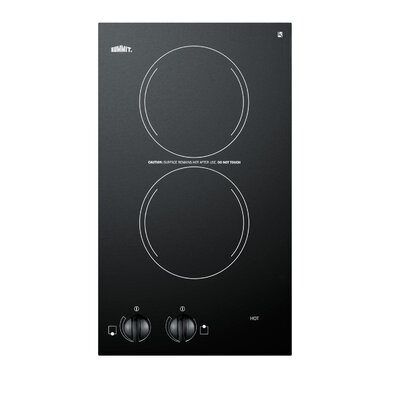 Summit Appliance Summit 12" Electric Cooktop with 2 Burners  Finish: Black, Voltage: 220V