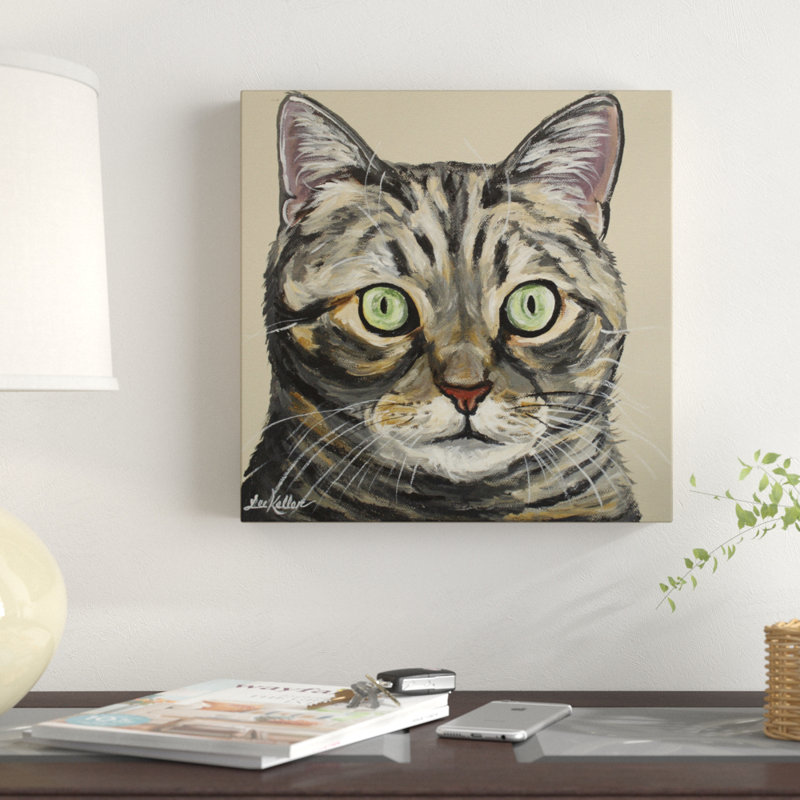 Winston Porter Cat Tabby Ontan Acrylic Painting Print On Wrapped