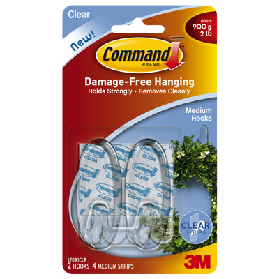 Clear Command Hooks 3M