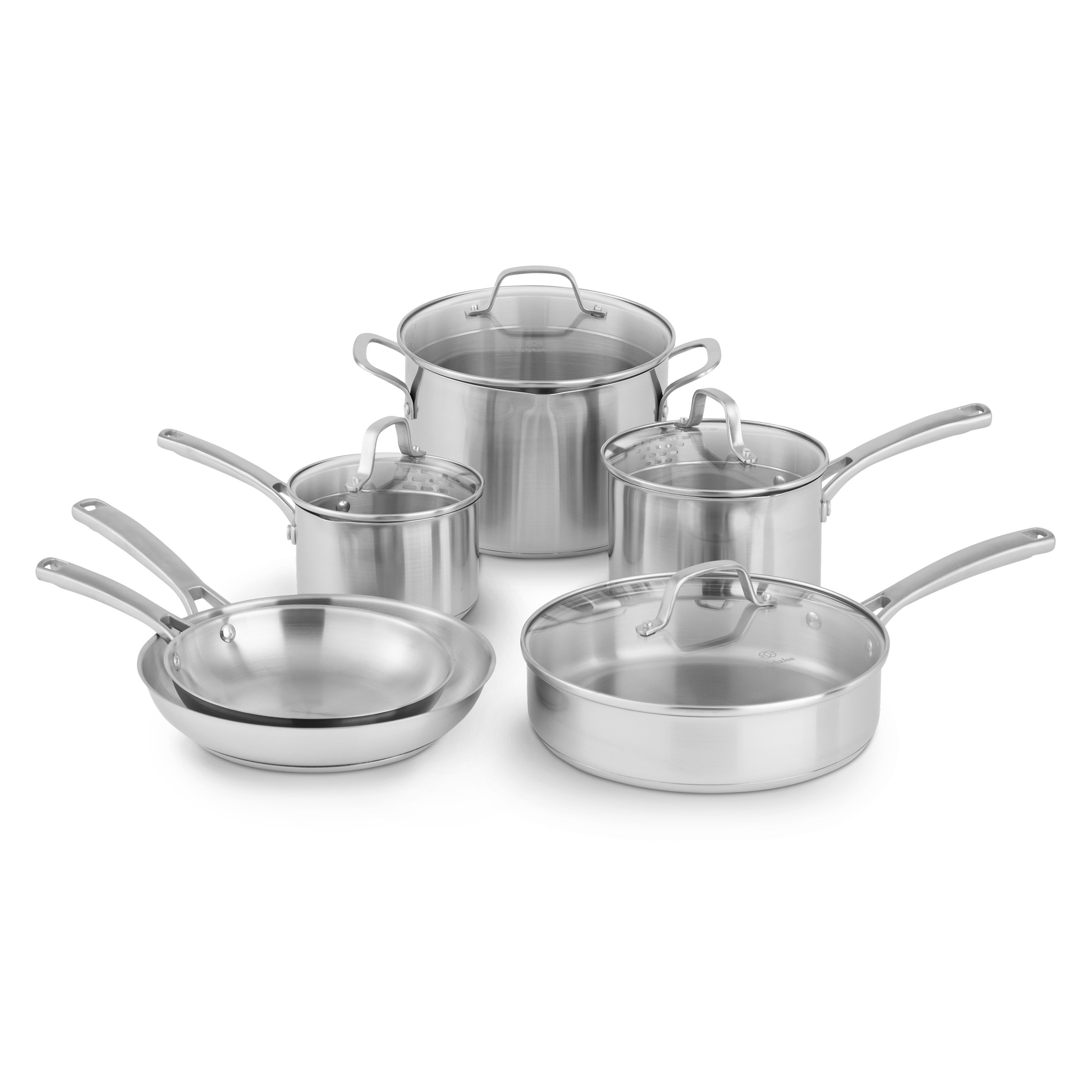 Calphalon 10 Piece Stainless Steel Non Stick Cookware Set