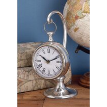 FORGERY  SILVER CHROME FRAME MANTLE CLOCK HANGING MANTLE OFFICE TABLE CLOCK NEW 