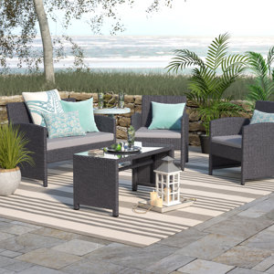 Rietta 4 Piece Deep Seating Group with Cushion