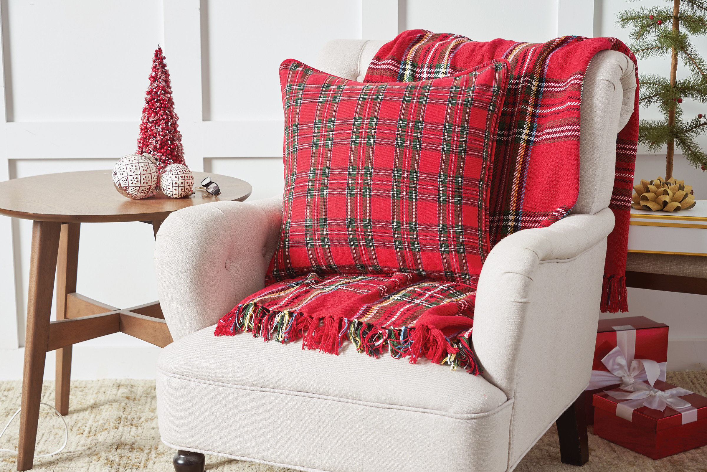 plaid throw pillow covers