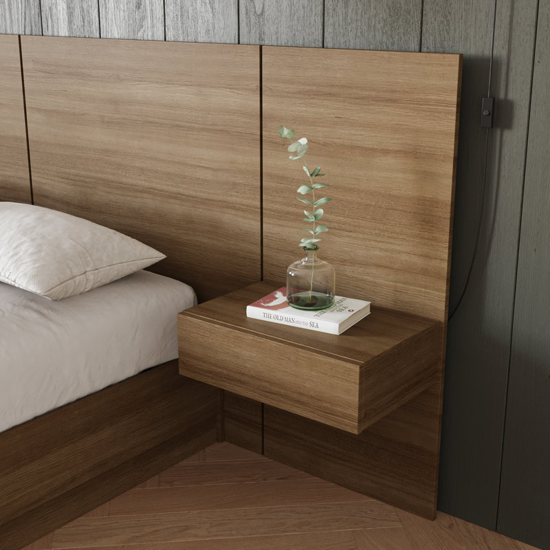 ( incomplete ) Floating Nightstand Extension Panel Color: Brown