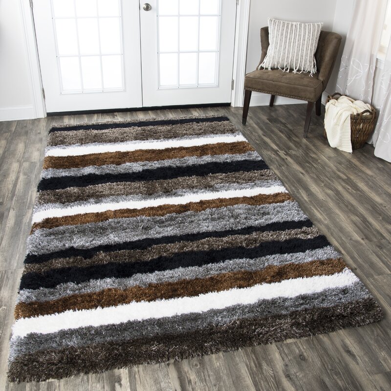 Ebern Designs Doylestown Hand-Tufted Brown/Gray Area Rug | Wayfair