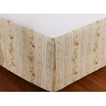 Rose Print Bed Skirts French Country Chic Floral Bedskirt Dust Ruffles 