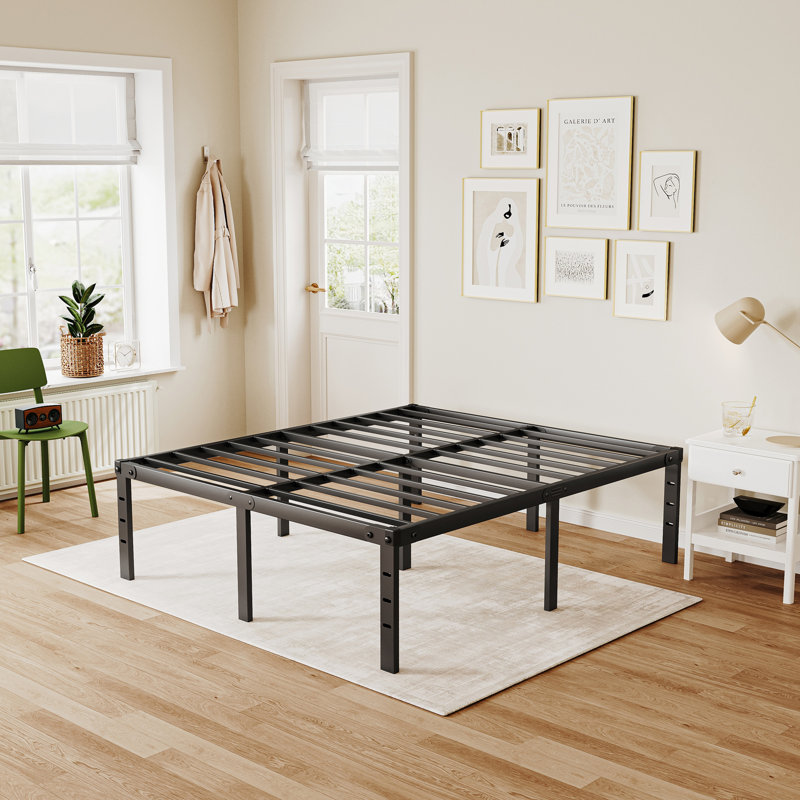 Truette 20'' Steel Bed Frame Heavy-Duty Noiseless, No Boxspring Needed, Enough Storage Space Size: King