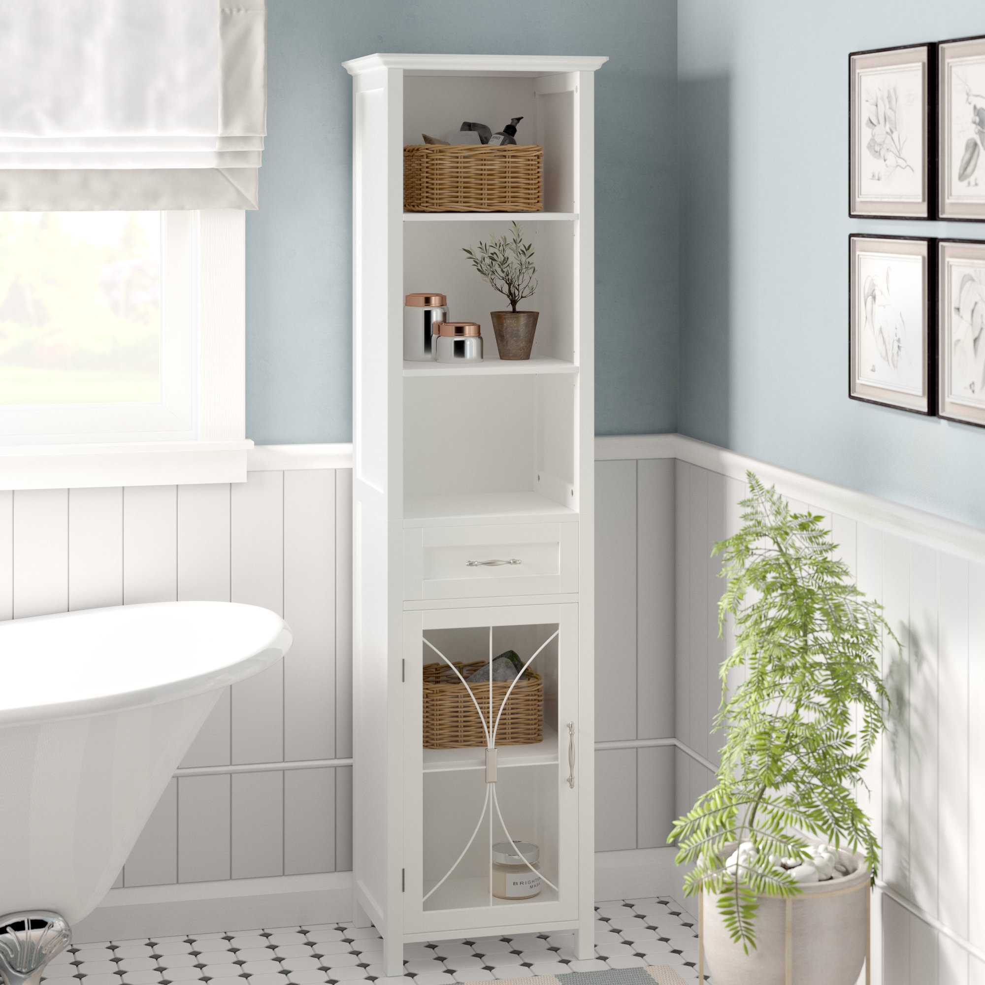 Rebrilliant 17 W X 65 H 13 5 D Linen Storage Tower Reviews Linen Storage Tower