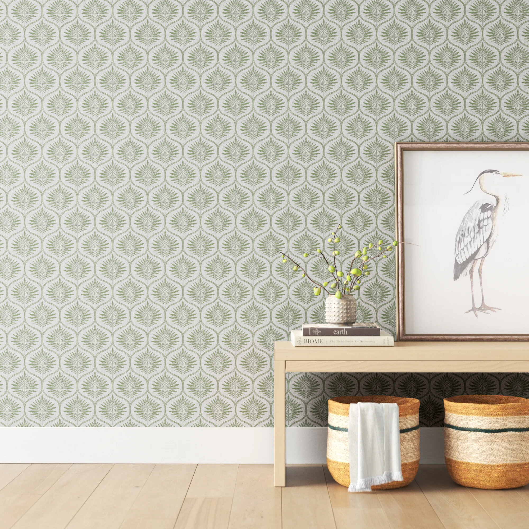 Sand Stable Charley Primitive Leaves 18 L X 20 5 W Peel And Stick Wallpaper Roll Wayfair