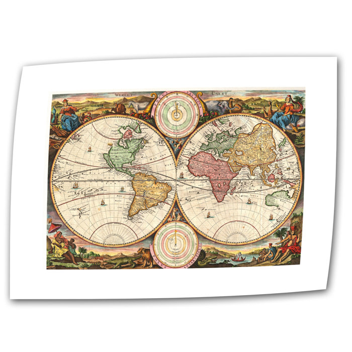 Artwall Antique Maps 1730 Map Of The World By Daniel Stoopendaal