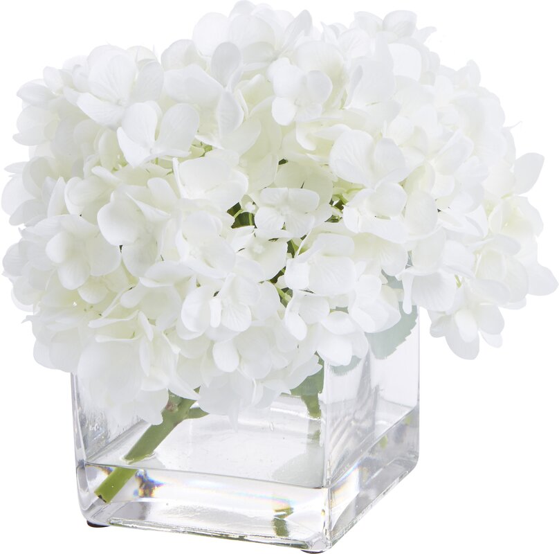 Hydrangea Floral Arrangement in Vase | Joss & Main