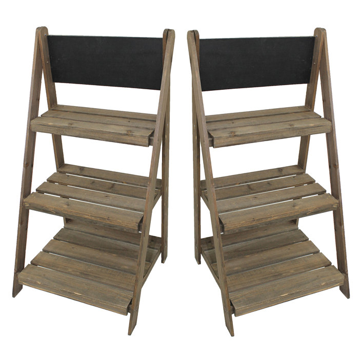 Loon Peak Mahlum Chalkboard 3 Tier Display Stand Wayfair Ca Mahlum Chalkboard 3 Tier Display Stand