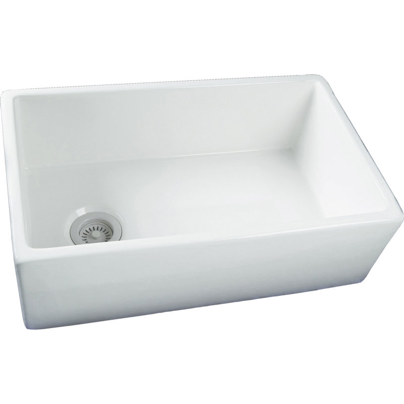 29.75" x 17.88" Single Bowl Fire Clay Farmhouse Kitchen Sink