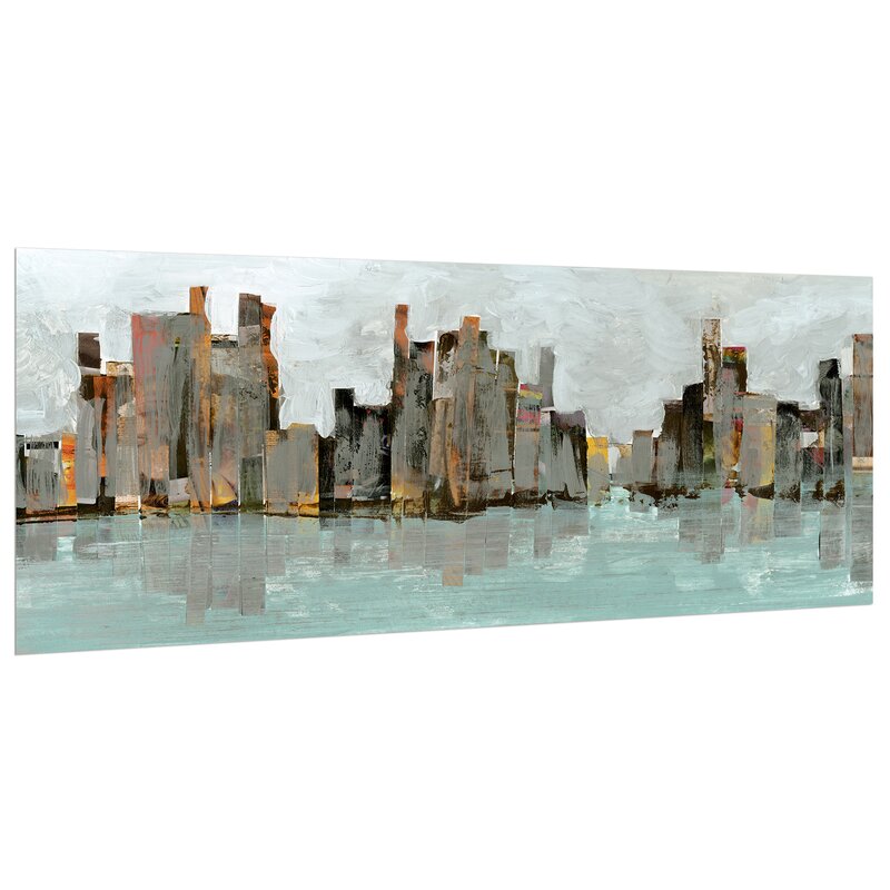 Ebern Designs Second City Abstract Chicago Skyline Unframed Print On Glass Reviews Wayfair