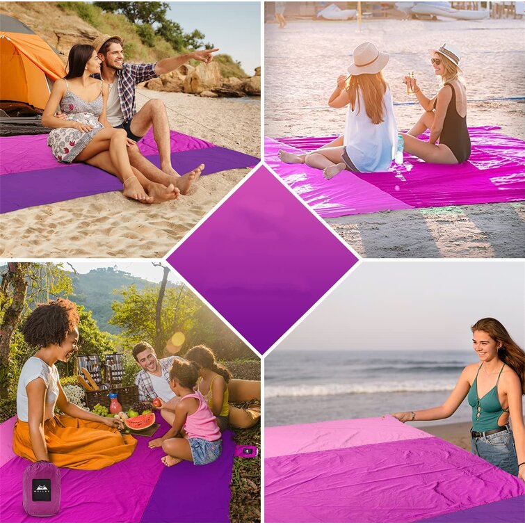 Lightweight Foldable Camping Mat for Outdoor Concert Camping Hiking Grass Travel Waterproof Beach Blanket Sand Proof Oversized Comfortable Picnic Mat with Handle Extra Large Picnic Blanket