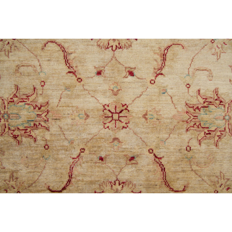 Carpetfine Handwoven Wool Beige Red Rug 