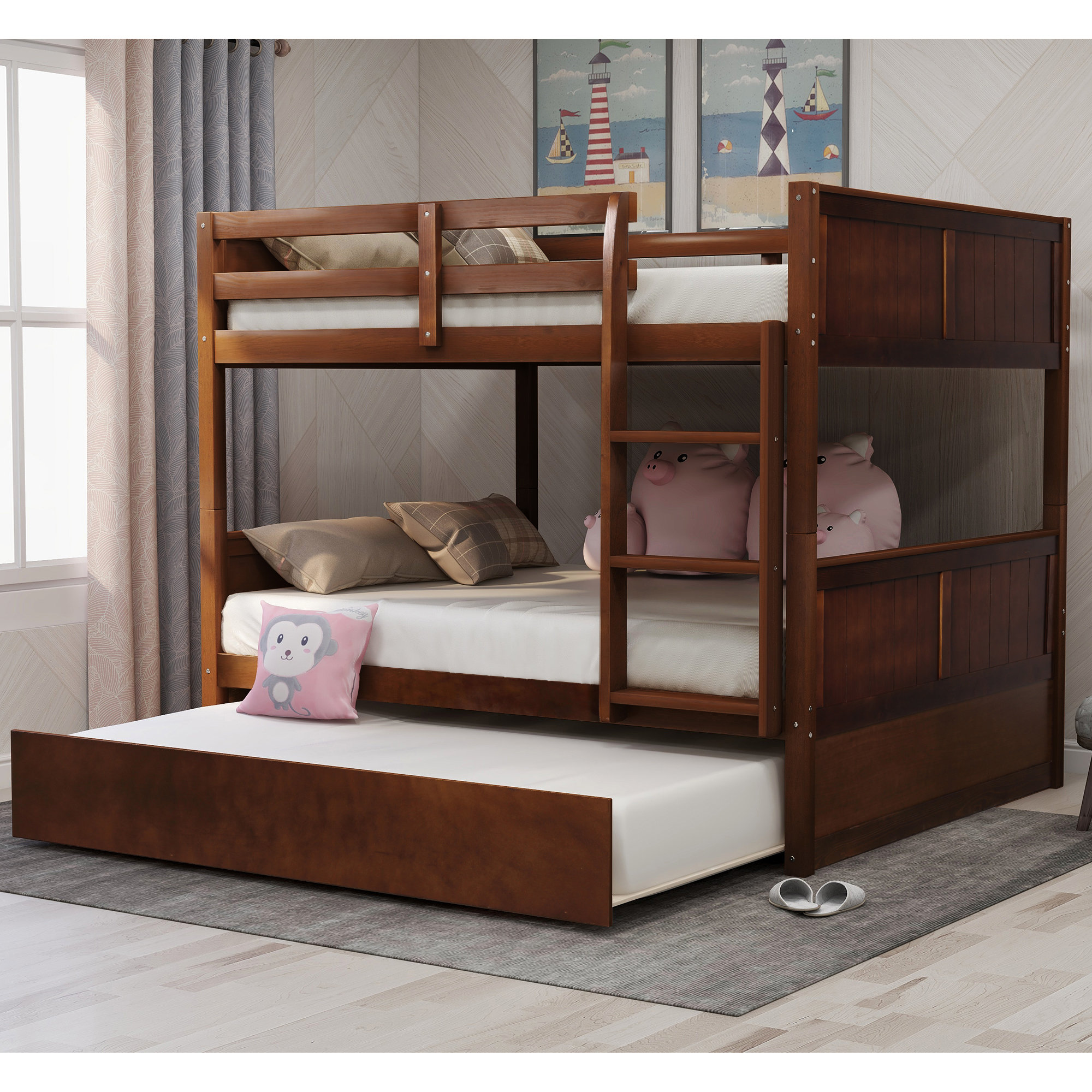 bunk bed with extra bed