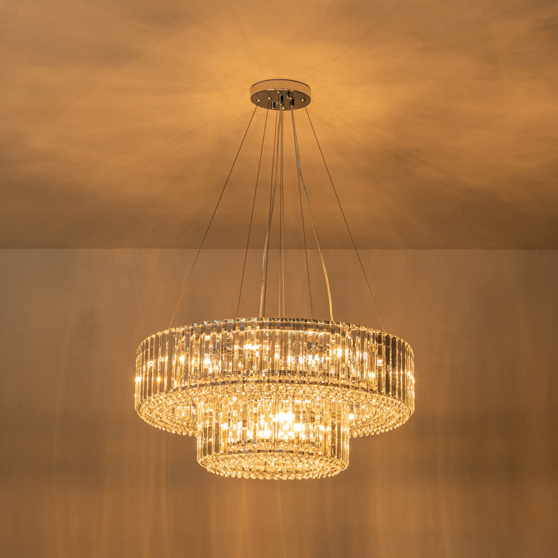 Craggie 12 - Light Crystal Tiered Chandelier Finish: Chrome